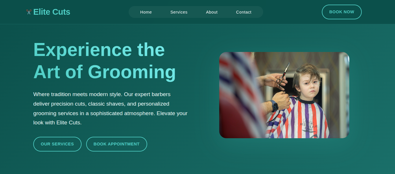 Barber website screenshot